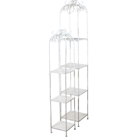 SET DI 2 SCAFFALI DORIANE IN COLORE BIANCO ANTICO
