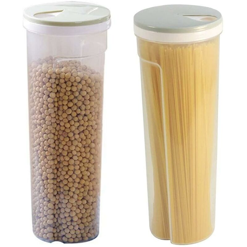 Image of Set di 2 scatole per alimenti, contenitori per alimenti, spaghetti, cereali, contenitori per alimenti