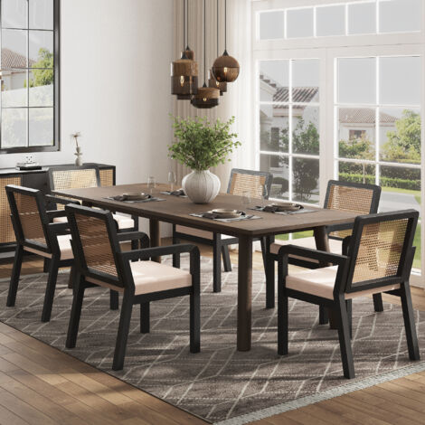 Set di 2 Sedia da pranzo 56x57x83cm ergonomica supporto lombare legno imbottita velluto nero per Ristorante e cucina
