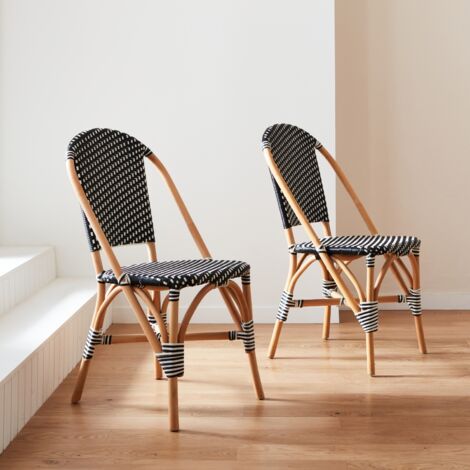 Set di 2 sedie bistrot in rattan e polyrattan