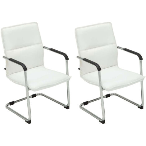 Set di 2 sedie cantilever Seattle in similpelle bianco