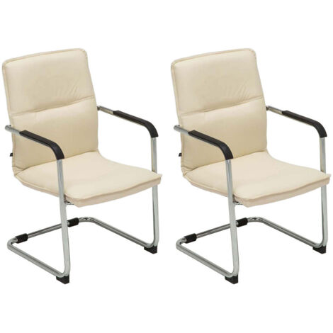 Set di 2 sedie cantilever Seattle in similpelle crema