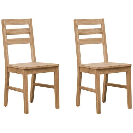 Set di 2 sedie da cucina e da pranzo dal design classico in legno massello di acacia CDS020274