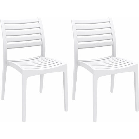 Set di 2 sedie da giardino impilabili Ares bianco