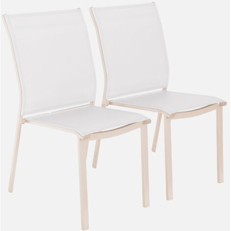 Set di 2 sedie da giardino impilabili in alluminio e textilene