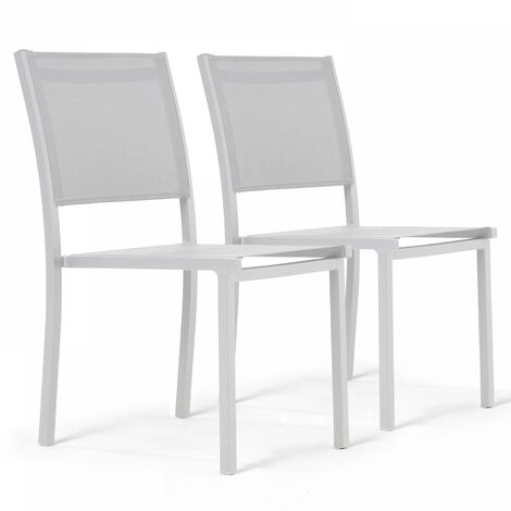 Set di 2 sedie da giardino alluminio grigio scuro LIPARI 