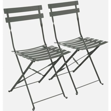 SWEEEK Set di 2 sedie da giardino pieghevole in metallo