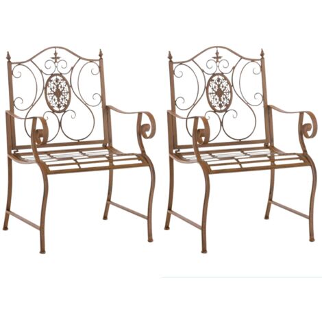 Set di 2 sedie da giardino Punjab con braccioli antico marrone
