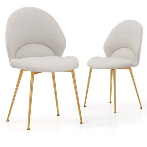 Set di 2 sedie da pranzo 62 x 56 x 88 cm comode imbottite stile moderno tessuto grigio chiaro 200012440