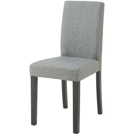 Set di 2 sedie da pranzo imbottite 89 x 43 x 54 cm comode design moderno soggiorno/cucina grigio chiaro 030009618