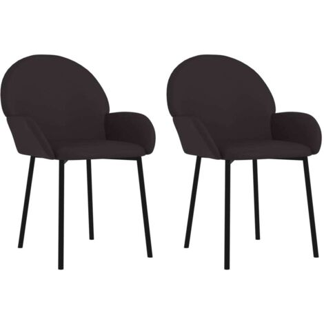 Set di 2 sedie da pranzo in PVC nero e metallo DEC025556