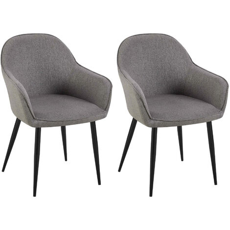 Set di 2 sedie da pranzo in tessuto Boise grigio scuro
