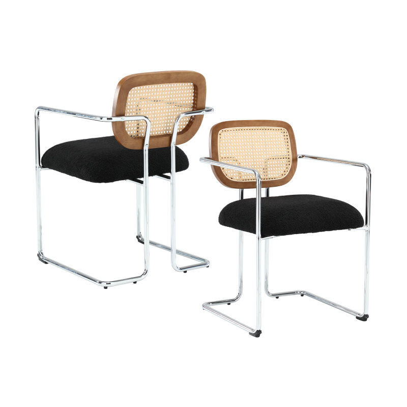 Wahson Office Chairs - Set di 2 Sedie da Pranzo in Pelliccia Sedie da Cucina Moderne con Struttura in Metallo Sedie da Salotto Imbottite per Sala da