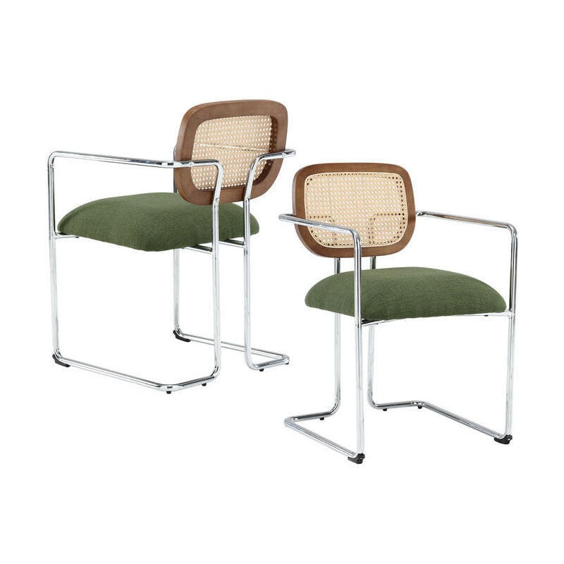 Wahson Office Chairs - Set di 2 Sedie da Pranzo in Tessuto di Lino Sedie da Cucina Moderne con Struttura in Metallo Sedie da Salotto Imbottite per