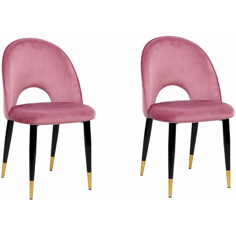 Set di 2 sedie da pranzo velluto rosa ARCATA 