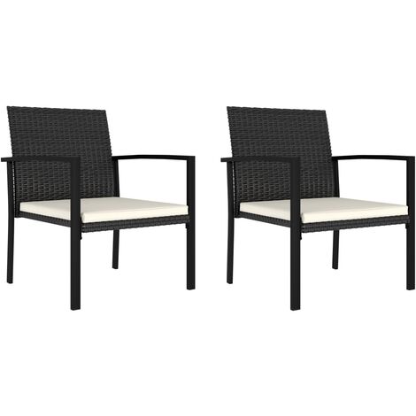 Set di 2 Sedie da Pranzo per Giardino,Sedia Moderna Di Design in Polyrattan Nero -IT89936