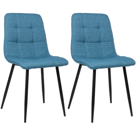 Set di 2 sedie da pranzo Tilde blu Tessuto