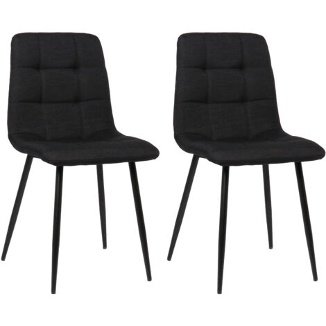 Set di 2 sedie da pranzo Tilde nero Tessuto