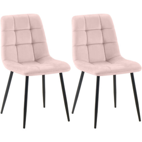 Set di 2 sedie da pranzo Tilde rosa Velluto