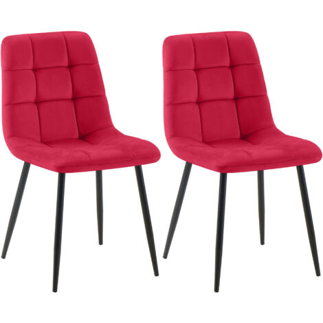 Set di 2 sedie da pranzo Tilde rosso Velluto