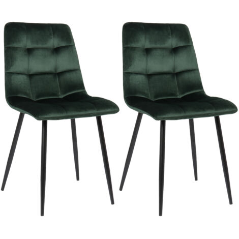 Set di 2 sedie da pranzo Tilde verde Velluto