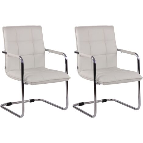 Set di 2 sedie Gandia in similpelle bianco cromo