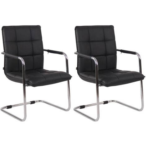 Set di 2 sedie Gandia in similpelle nero cromo