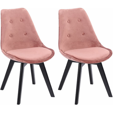 Poltrona sedia classico contemporaneo in velluto rosa con gambe legno  bianco LT3026