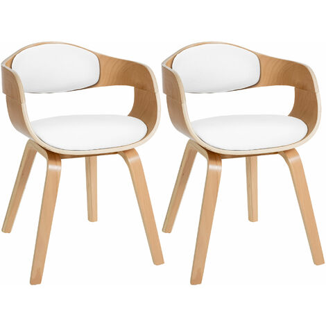 Set di 2 sedie Kingston in finta pelle Natura/bianco