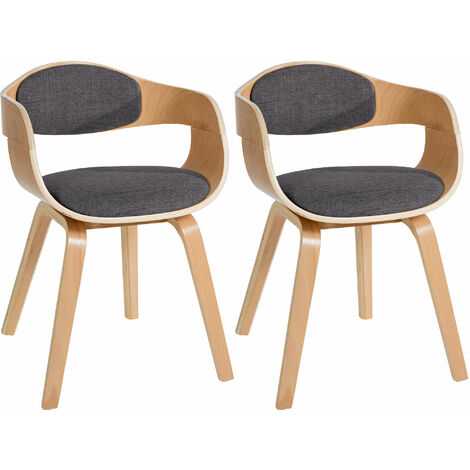 Set di 2 sedie Kingston in tessuto Natura/grigio chiaro