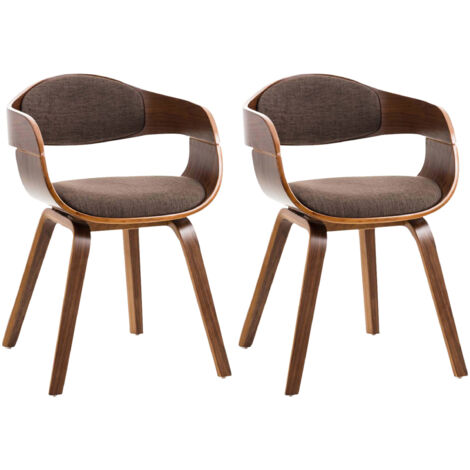 Set di 2 sedie Kingston in tessuto Noce/marrone