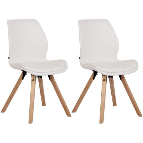 Set di 2 sedie Luna bianco Finta pelle