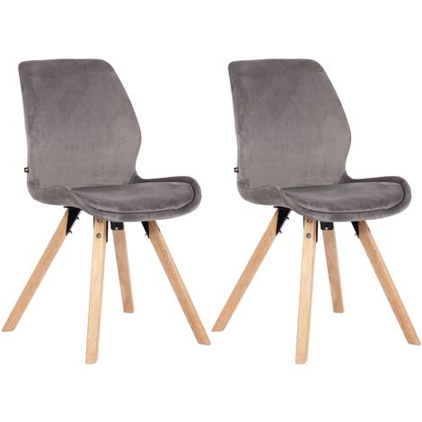 Set di 2 sedie Luna grigio Velluto