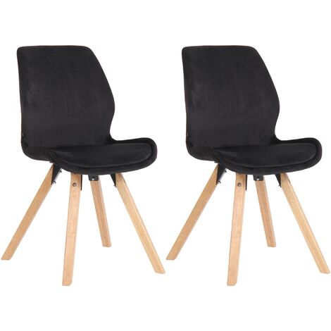 Set di 2 sedie Luna nero Velluto