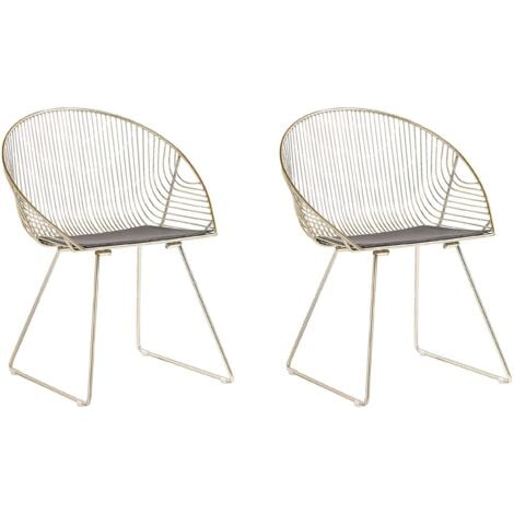 Set di 2 sedie moderne in metallo dorato Aurora
