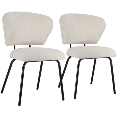 Set di 2 sedie NILSA in velluto a coste beige