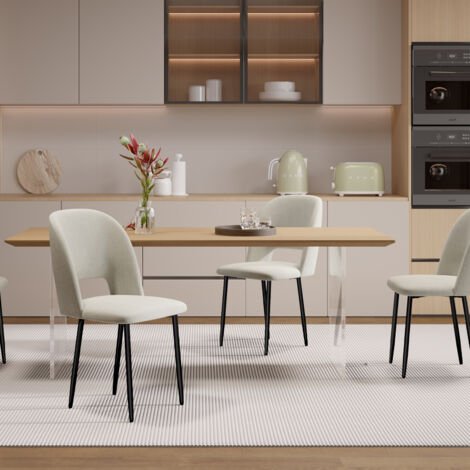 HAWTHYHOME Set di 2 sedie per sala da pranzo, sedie da cucina, sedile imbottito in velluto a coste, gambe in metallo, per sala da pranzo, soggiorno, cucina, grigio