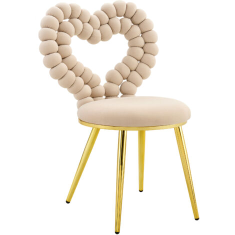 Set di 2 Sedie per soggino, design artistico con schienale decorativo, comfort elevato, rivestimento in velluto beige