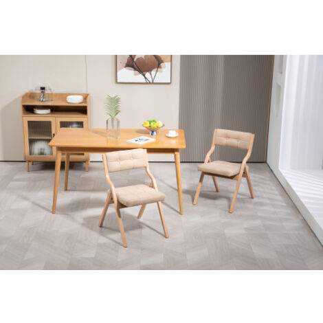 Set di 2 sedie pieghevoli con cuscini, sedie da pranzo pieghevoli portatili e assemblate per cucina, ufficio, matrimonio e festa, cachi