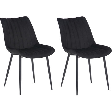 Set di 2 sedie Rahden in velluto nero