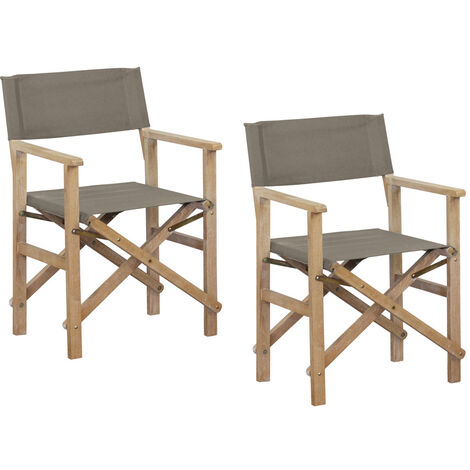 Set di 2 sedie regista da giardino richiudibili Brindisi Sabbia