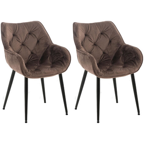 Set di 2 sedie Tanna in velluto marrone