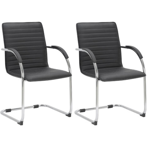Set di 2 sedie visitatore Tira in similpelle nero