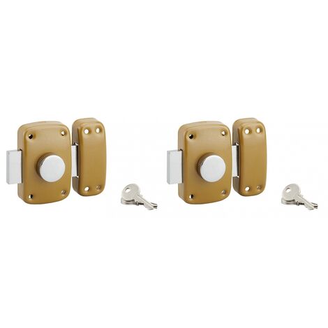 Set di 2 serrature a pomolo 9014, Cilindro europeo Ø23 x 40 mm, con chiave uguale, 3 chiavi per serratura - SERRUPRIX