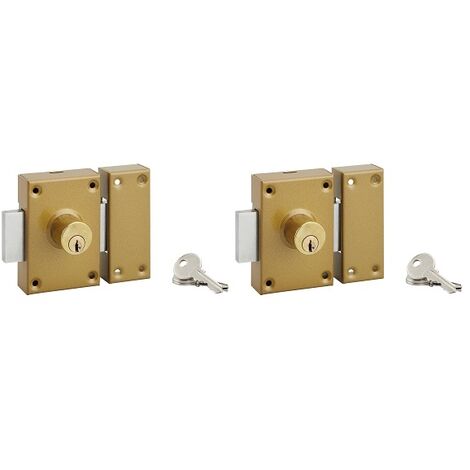 Set di 2 serrature a pomolo, cilindro Ø 25 x 40 mm, apribile, 3 chiavi per serratura – SERRUPRIX