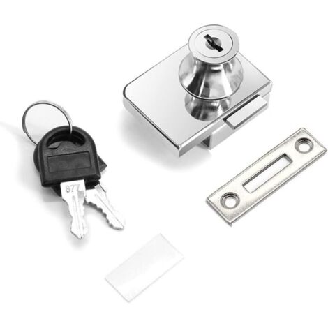 Set di 2 serrature di sicurezza a doppia apertura per porte in vetro da 0,2 a 0,31 cm di spessore, chiave separata, non richiede foratura, lega di zinco.