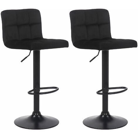 Set di 2 sgabelli bar Feni in velluto nero