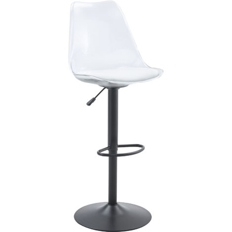 Set di 2 sgabelli da bar 45.7x53.3x99-120 cm, sedie da bar, regolabili in altezza e girevoli, imbottita in pelle PU, gambe, nero