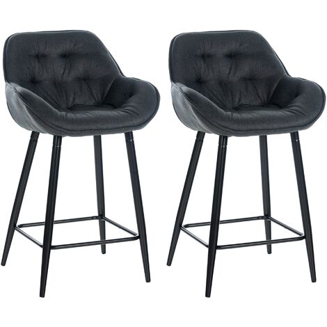 Set di 2 sgabelli da bar Gibson grigio scuro Tessuto