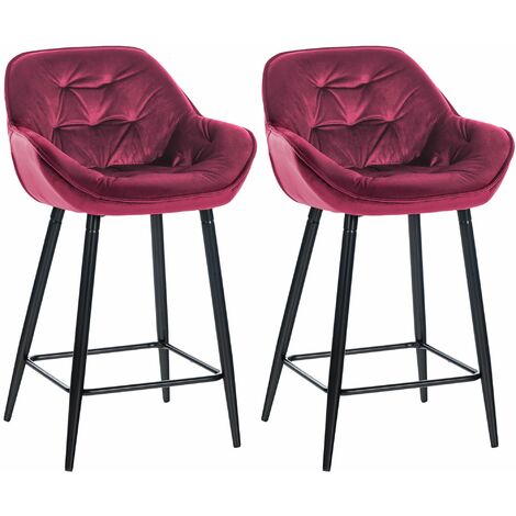 Set di 2 sgabelli da bar Gibson in velluto con altezza seduta 76 cm viola